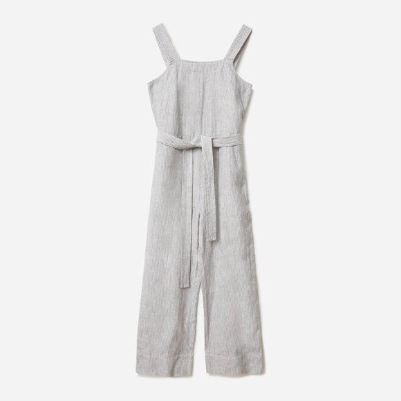 square neck linen jumpsuit - Picture 1 of 6